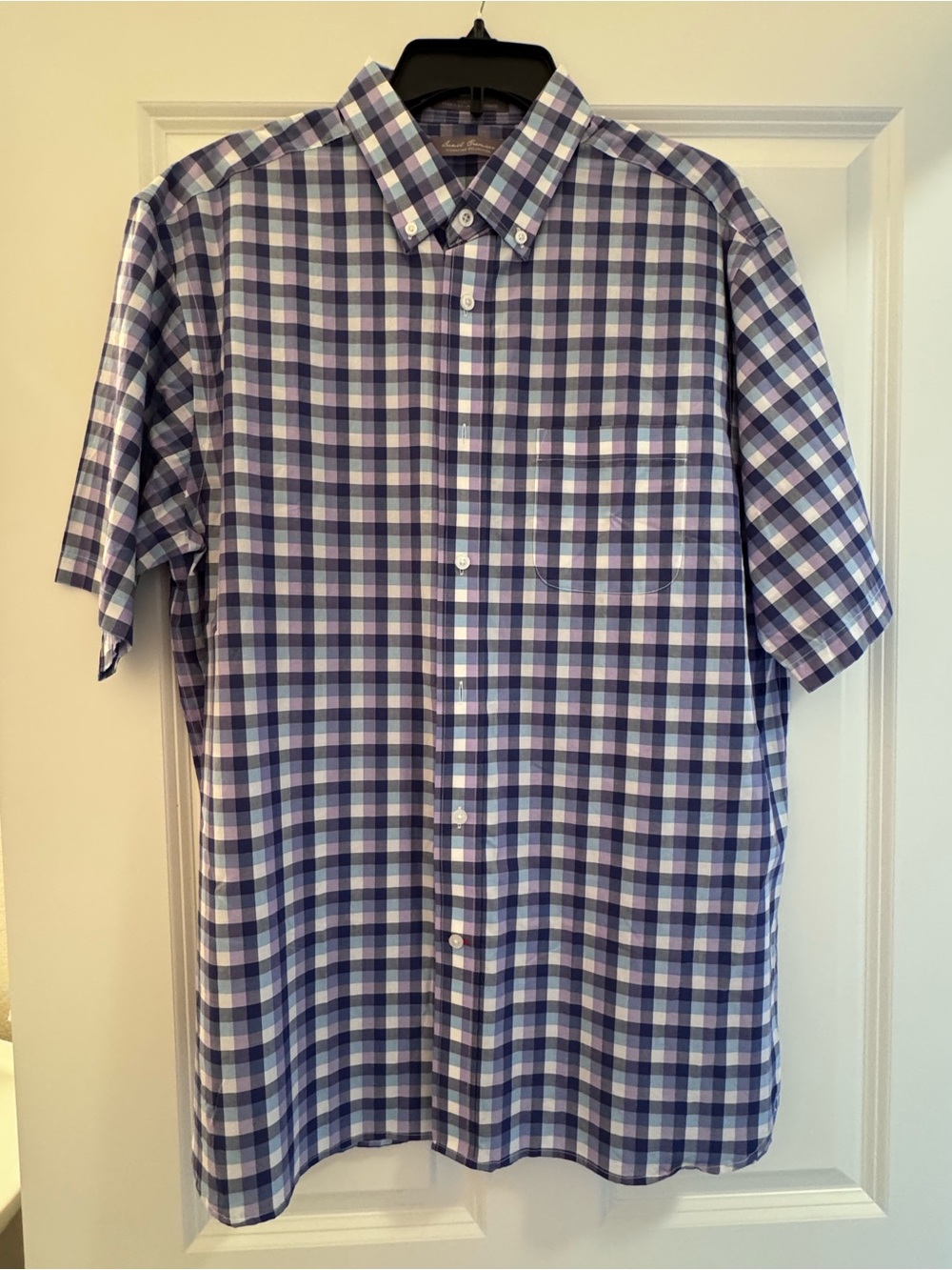 Cremieux Men’s Purple Hue Checkered Shortsleeve Shirt Size XL